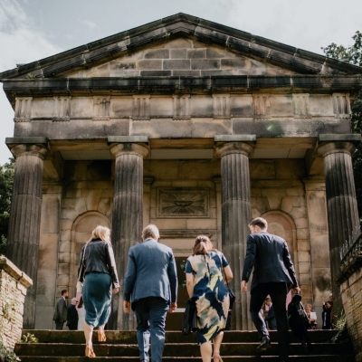 The Samuel Worth Chapel offers fine architecture set against a wooded hillside