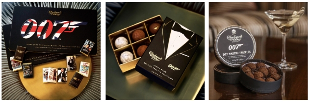 Three images of boxes of chocolates