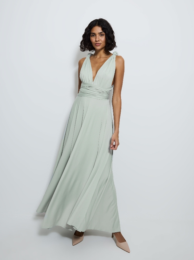 A sage green bridemsaid dress from George at Asda's first bridesmaid dress range